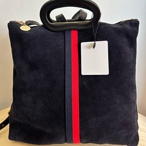 Clare V. Marcelle Backpack Navy Suede
